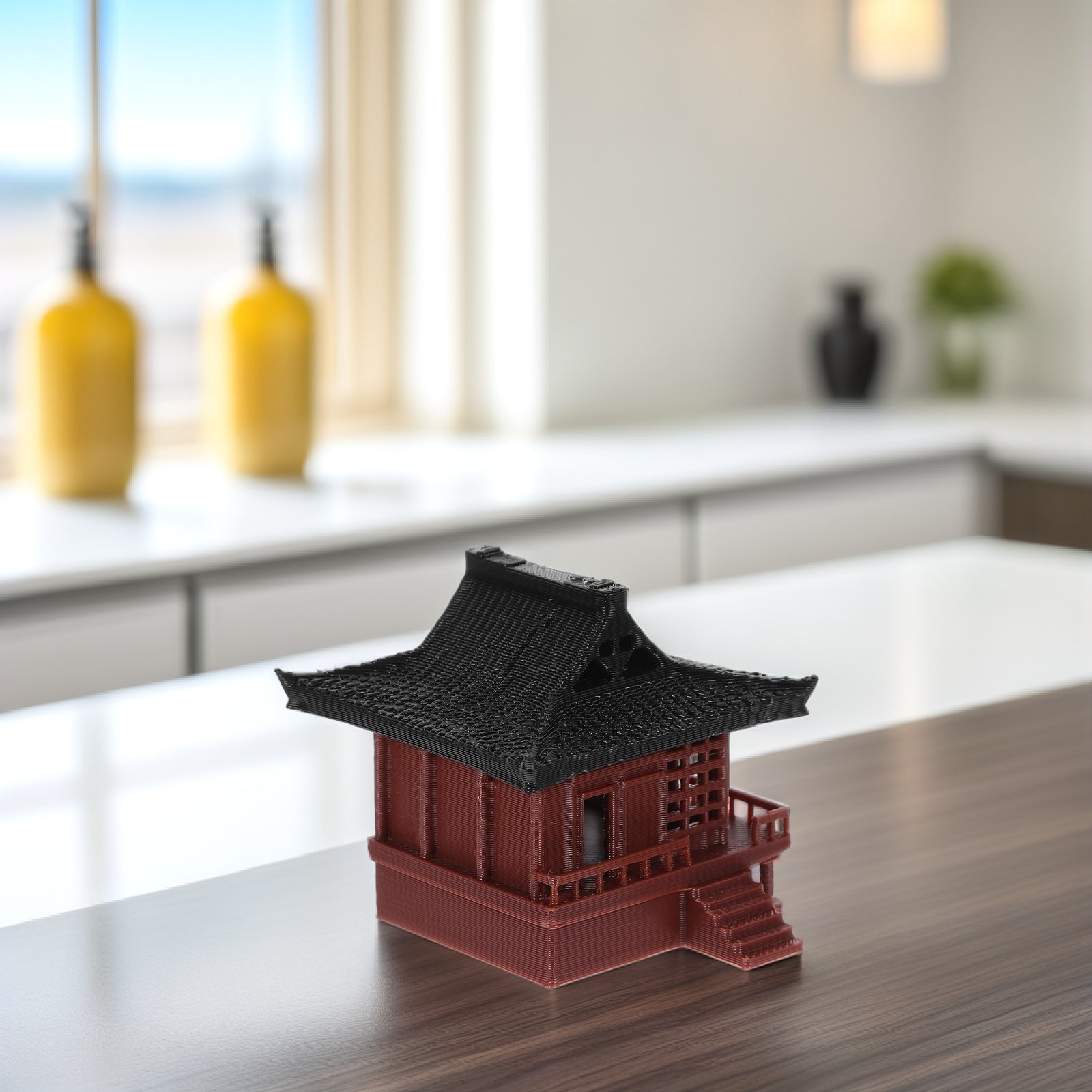 Bonsai Garden With Sand - Ornamento em Miniatura Estilo Pavilhão Chinês