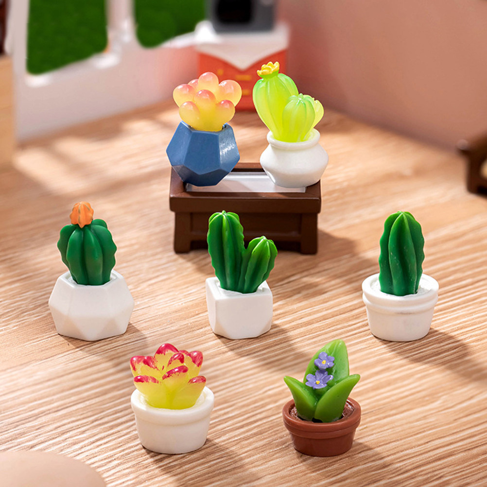 8 Peças Miniaturas de Cactos e - Bonsai Garden Desk avaliação e preço