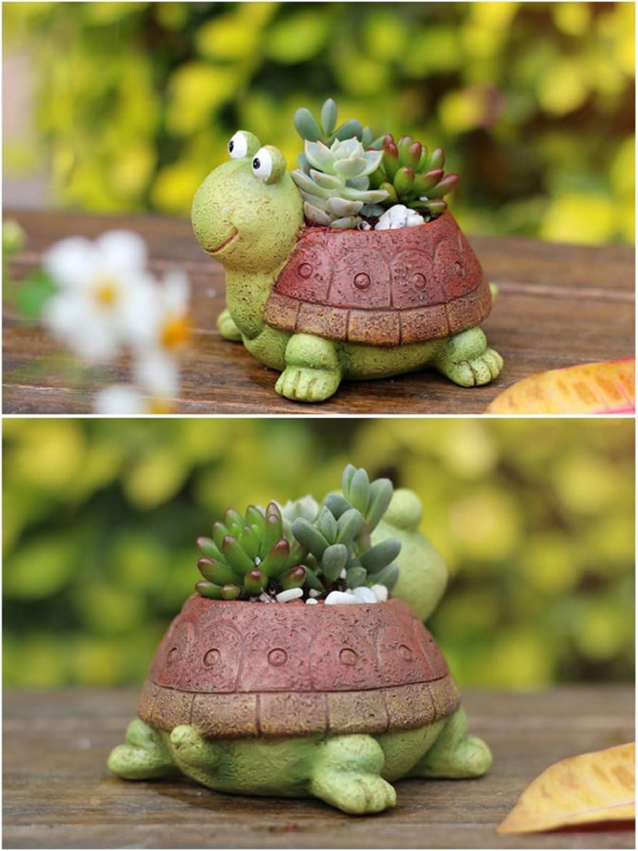 Cute Turtle Planter Suculento  - Bonsai Garden Desk avaliação e preço