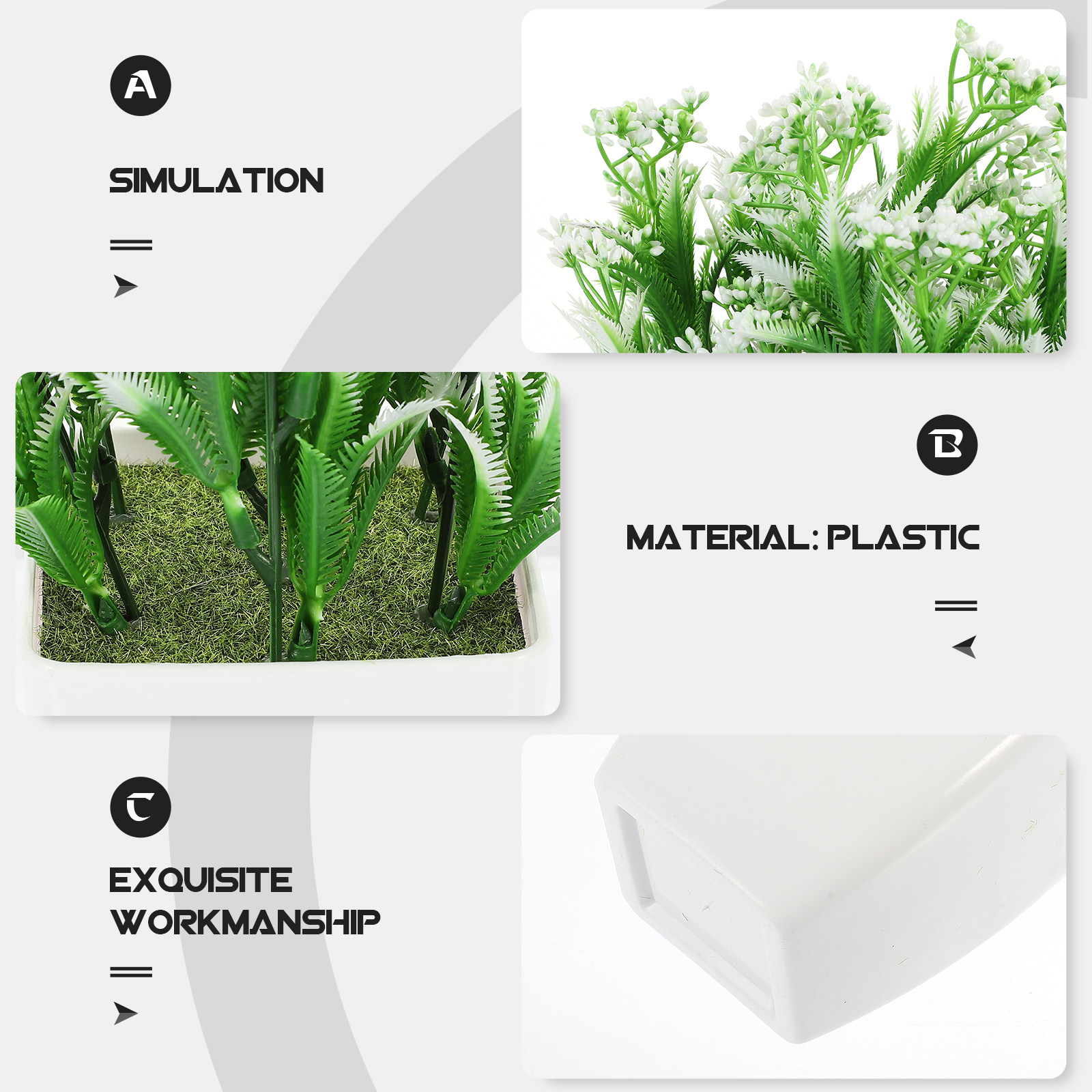3 unidades de plantas artifici - Bonsai Garden And Cafe avaliação e preço